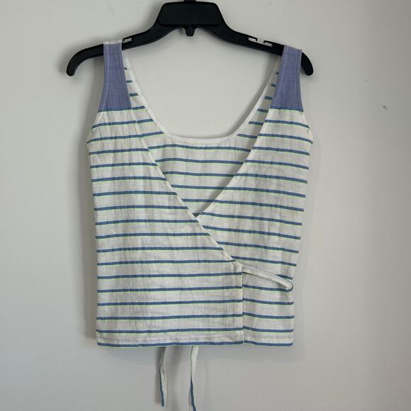 NWOT lemlem Nika Tie Tank – Indigo Striped Wrap Top, Women's Size Small - Picture 1 of 5